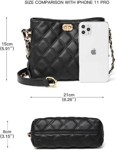Vista 2 de Bolsos cruzados pequeños para mujer bolsos de cuero a la moda bolsos de hombro ligeros