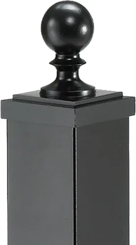 Vista 5 de Whitehall Products Poste y soportes de aluminio 16019 Deluxe con remate de bola en negro