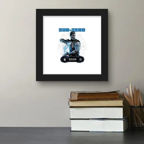 Vista 4 de Trends International Gallery Pops Mortal Kombat 1 - Arte de pared Sub-Zero For The Lin Kuei, versión enmarcada negra, 12 x 12 pulgadas