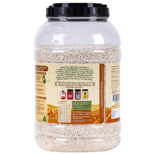 Vista 8 de Urban Platter Amaranto hinchado (Rajgira) 7.05 onzas (7.05 oz) Grano de superalimento sin gluten Alto en proteínas y fibra Bocadillo ligero