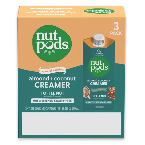 Vista 3 de Nutpods - Crema de café sin azúcar, sin azúcar, paquete de 3