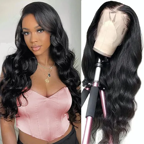 Vista 35 de Pelucas de encaje frontal de 13x4 Highlight Ombre de cabello humano ondulado 4/27 color rubio miel 9A sin pegamento HD encaje frontal transparente