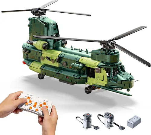 Vista 8 de Conjunto de bloques de construcción de helicóptero de transporte Estilo 1
