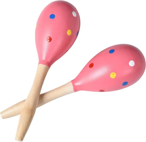 Vista 11 de Maracas para adultos y niños, 2 unidades de 9 pulgadas de maraca de madera para recuerdos de fiesta, color azul