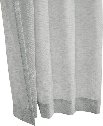 Vista 4 de Loft Living Troy - Cortina estampada de lino sintético con doble cabecera, 52 x 84 pulgadas, color gris