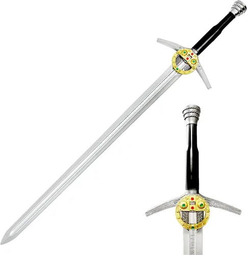 Vista 10 de Espada larga de espuma medieval de 41 pulgadas de Witcher para Cosplay, LARP, disfraz y Halloween