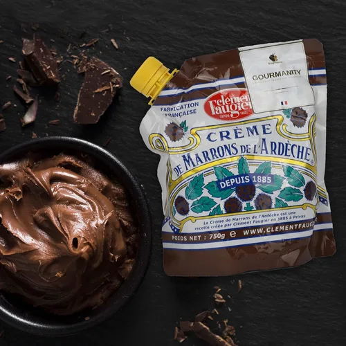 Vista 3 de Clement Faugier - Crema de castaño francés, 26.4 onzas Bolsa de mermelada y puré de castañas, crema y pasta de castañas gourmet francesas, Kosher