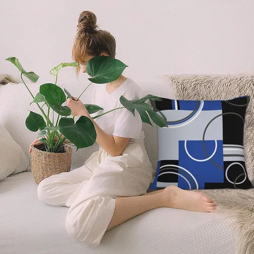 Vista 7 de Fundas de almohada de 18 x 18 pulgadas, diseño geométrico de remolinos en espiral, fundas de cojín con rayas abstractas de rayas geométricas a