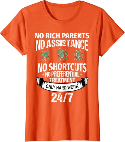 Vista 17 de Camiseta No Rich Parents Just Only Hard Work, Negro -, Pequeña
