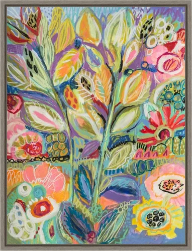 Vista 12 de Amanti Art Lienzo enmarcado para pared, 24 x 18 pulgadas, jardín de fantasía II, por Karen Fields, lienzo enmarcado para pared, arte abstracto