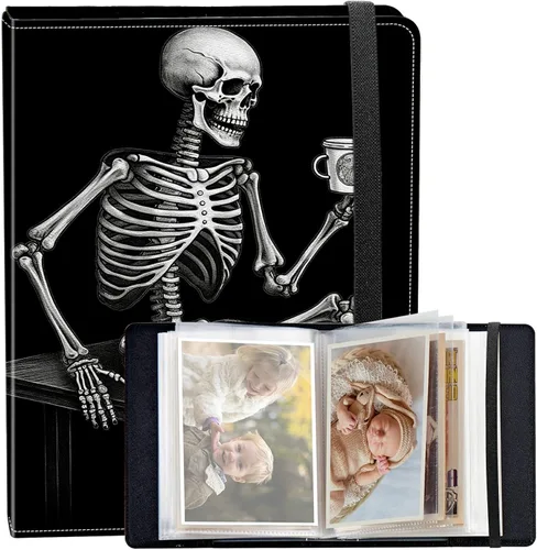 Vista 29 de Álbum de fotos de 3.5 x 5 pulgadas, cubierta de piel sintética de pequeña capacidad, mini álbum de fotos de águila americana de 3.5 x 5 con banda
