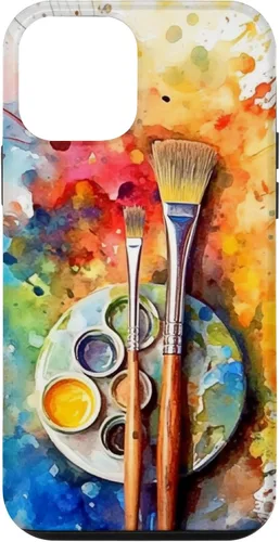 Vista 16 de Watercolor Paints Paleta y pincel pintor artista caso para iPhone 17