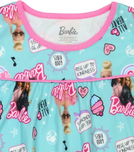 Vista 5 de Barbie Camisón de franela para niñas (4, turquesa), Turquesa
