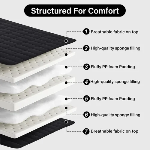 Vista 8 de Tiita Colchón japonés, colchón futón de 4 pulgadas de grosor con bolsa de almacenamiento y 2 correas, tapete de tatami para dormir tamaño individual