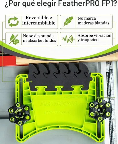 Vista 3 de BOW Products FeatherPRO FP1 - Guía de plumas para sierras de mesa, mesas de router y sierras de cinta - Plumas de EVA que reducen el retroceso