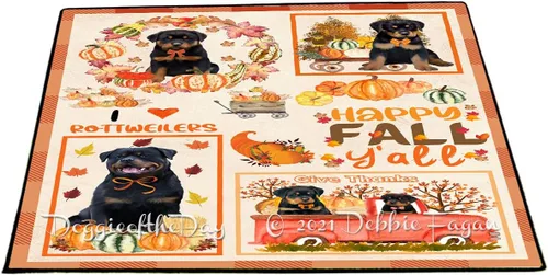 Vista 10 de Doggie of the Day Rottweiler Dogs Floor Mat - 4th of July Independence Day - Best Dog Doormat - Protector Decor - Unique Portrait Art - Premium