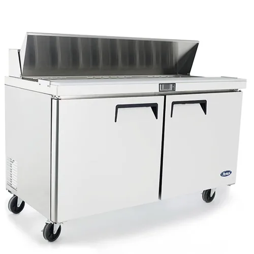 Vista 3 de Atosa USA MSF8303GR Two-Section Sandwich/Salad Top Refrigerator, Stainless Steel, 17.2 Cu. Ft, 115v, 60.2, Silver