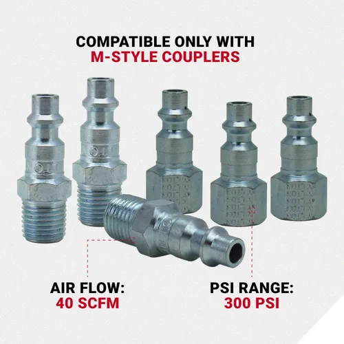 Vista 5 de Milton S212 S-212 14" NPT M Style Coupler and Plug Kit - 7 piezas