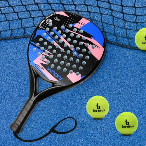 Vista 4 de ianoni Padel Racket Carbon Fiber Surface with EVA Memory Flex Foam Core Padel Tennis Racquets Paddle Tennis Racket