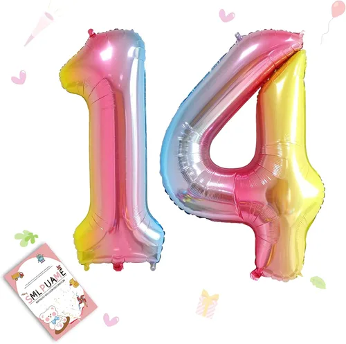 Vista 192 de Globos grandes de 40 pulgadas de números del 0 al 9, globos numéricos para decoración de fiesta de cumpleaños, globos de helio de aluminio