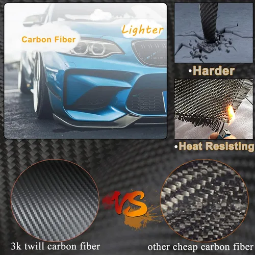 Vista 4 de Protector divisor de alerón de barbilla de fibra de carbono para BMW Serie 2 F87 M2 Coupe de 2 puertas 2016-2020 salida de fábrica CF