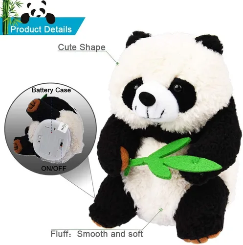 Vista 3 de Panda Parlante, Repite Lo Que Dices Juguete de Peluche Animal Compañero Panda para Niños y Niñas Regalo Infantil