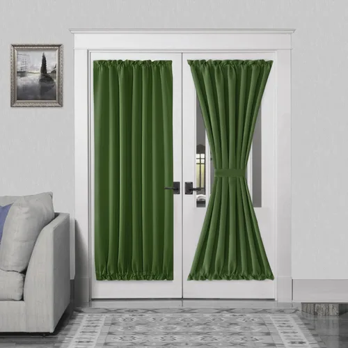 Vista 133 de DWCN Cortinas para Puertas Francesas – Cortinas opacas térmicas con bolsillo para barra para puertas con ventana de cristal, puertas de cocina