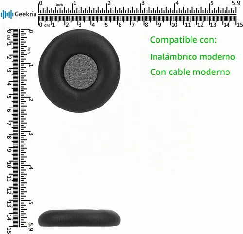 Vista 6 de Geekria Almohadillas de repuesto compatibles con auriculares inalámbricos y con cable de Microsoft Modern, piezas de reparación (negro)
