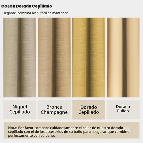 Vista 3 de Iriber Sistema de ducha de lluvia dorado cepillado con cabezal de ducha de 12 pulgadas y baño de mano, juego de ducha dorado que contiene grifo