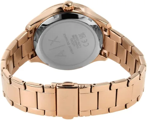 Vista 6 de Armani Exchange - Reloj de vestir de acero inoxidable con tres manos para mujer, Oro rosa automático, Reloj automático
