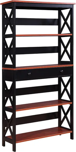 Vista 9 de Convenience Concepts Oxford - Estantería de 5 niveles con cajón, color negro