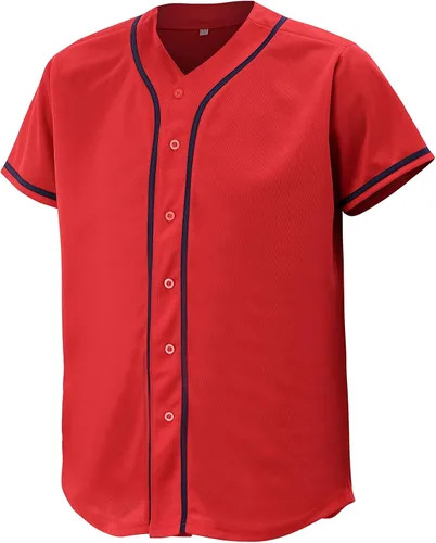 Vista 2 de Camiseta de béisbol para hombres y mujeres, camisas de béisbol para camisa con botones personalizados, uniformes deportivos hipster hip hop