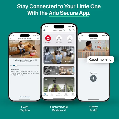 Vista 7 de Arlo Essential - Cámara de seguridad para interiores 2K (3ª generación, lanzamiento 2025) - Alimentación enchufable con cable, reconocimiento