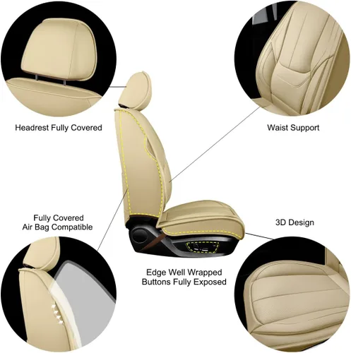 Vista 3 de OASIS AUTO Fundas de asiento de ajuste personalizado para Mazda CX5 2012-2025, protector de asiento de piel sintética impermeable, cojín CX-5