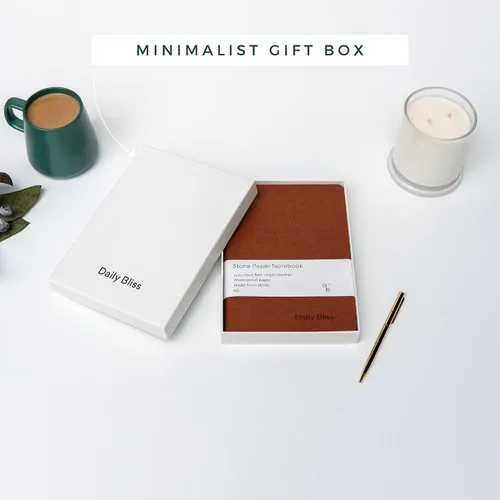 Vista 9 de Cuaderno de Papel de Piedra con Rayas Premium A5 Tapa Dura Diario de Cuero Vegano 160 Páginas Cuaderno Ejecutivo de Calidad Premium Para Hombres