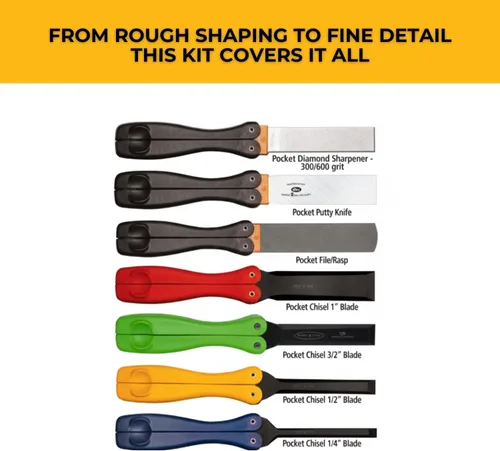 Vista 2 de FastCap Kit de herramientas de cincel de bolsillo Ofrece una forma precisa, juntas limpias y acabados detallados, ideal para carpintería