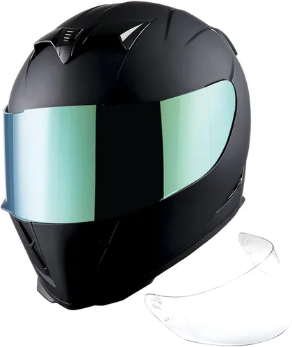 Vista 6 de 1Storm Casco integral para motocicleta Skull HJK311 + un escudo extra transparente + una película antivaho