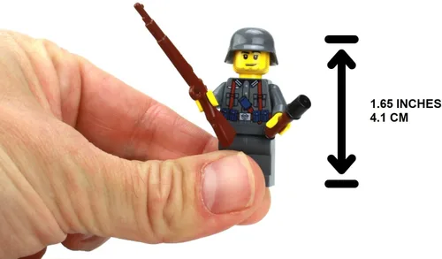 Vista 2 de Battle Brick Minifigura de soldado alemán Kar98 WW2 Impreso en los Estados Unidos Minifig militar genuino 1.6 pulgadas de alto Gran regalo