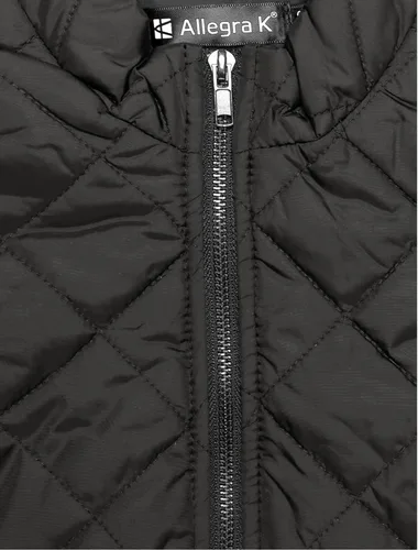 Vista 7 de Allegra K - Chaleco acolchado y ligero, de cuello alto, con cremallera, para mujer