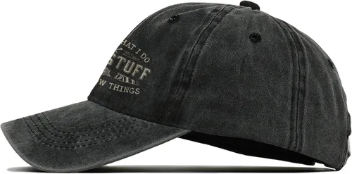 Vista 3 de I Fix Things - Sombrero para hombre, diseño con texto en inglés That's What I Do I Fix Stuff and Know Things (negro), Negro 8, 0 - 1