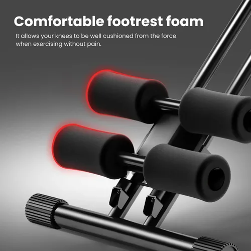 Vista 5 de Máquina de rodillos abdominales ajustables, máquina de rodillo de doble pista para gimnasio en casa, máquina de entrenamiento de cintura plegable