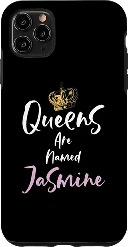 Vista 13 de Jasmine Name Queen - Carcasa para iPhone 17, color rosa y negro