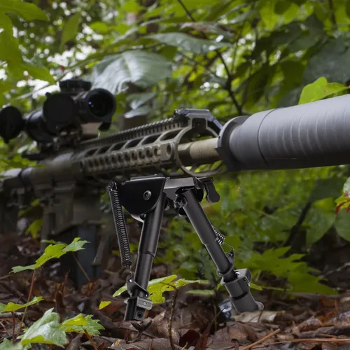 Vista 6 de Bípodes para rifle de 6 a 9 pulgadas, longitud de pierna ajustable y ligera con adaptador