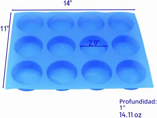 Vista 7 de X-Haibei Círculo redondo grande redondo básico jabón loción barra silicona molde diámetro 3 pulgadas 3 oz por célula