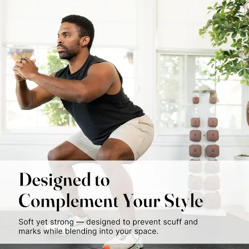 Vista 27 de WeGym SafeGrip - Mancuernas cuadradas con asas antideslizantes, pesas libres estéticas para entrenamientos en casa, diseño estable que evita rodar