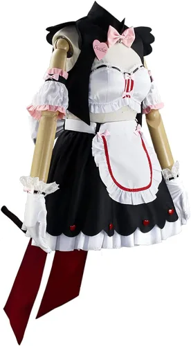Vista 2 de Hieeimu NekoparA - Uniforme de sirvienta para cosplay, disfraz de vainilla de Chocola para fiesta de Halloween