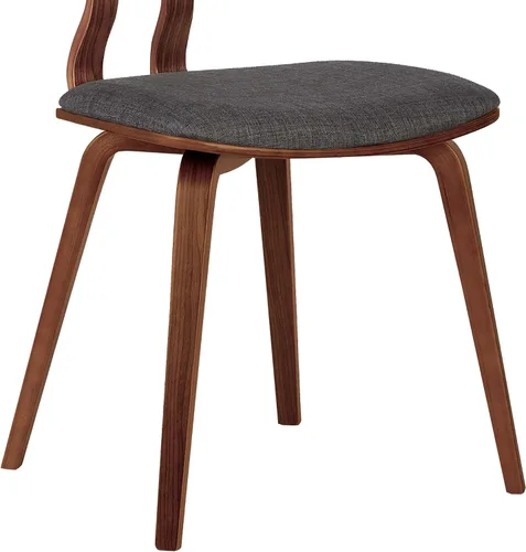 Vista 11 de Armen Living Jaguar Silla de comedor en tela de carbón y acabado de madera de nogal, acabado carbón/nogal, 20 pulgadas de profundidad x 18 pulgadas