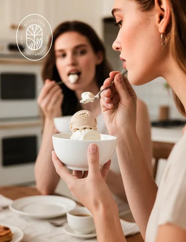 Vista 5 de AISBUGUR - Juego de 8 cuencos de postre, cuencos pequeños de cerámica de 10 oz para la cocina, cuencos blancos de 4.5" para helado aptos