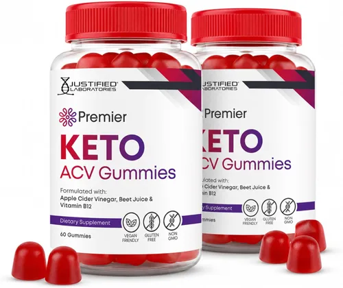 Vista 9 de Justified Laboratories Premier Keto ACV Gummies (1000 mg) – 60 unidades – Formuladas con vinagre de sidra de manzana, folato y vitamina B12 – Sin