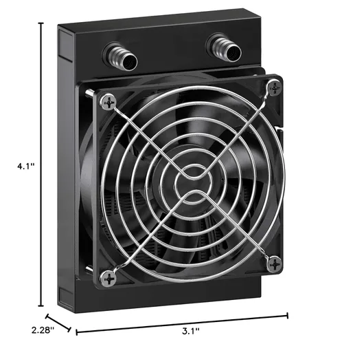 Vista 7 de Clyxgs Radiador de refrigeración por agua, radiador intercambiador de calor de aluminio de 8 tubos con ventilador para PC CPU, computadora, sistema